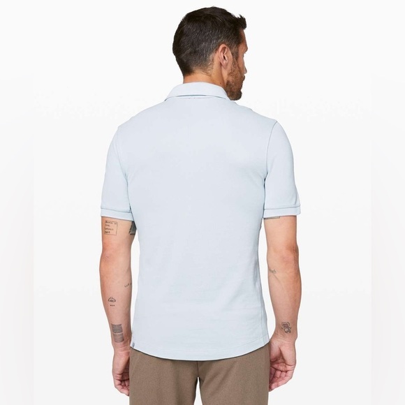 Lululemon Tech Pique Polo Light Blue/Grey - Picture 2 of 12